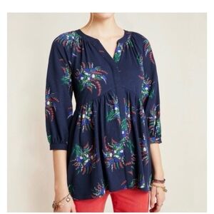 Maeve Floral Babydoll Blouse Size M